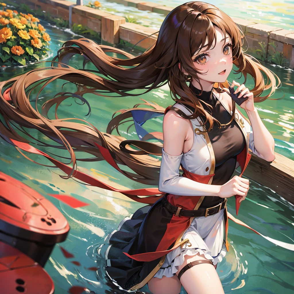 Anime girl, brown shoulder-length hair