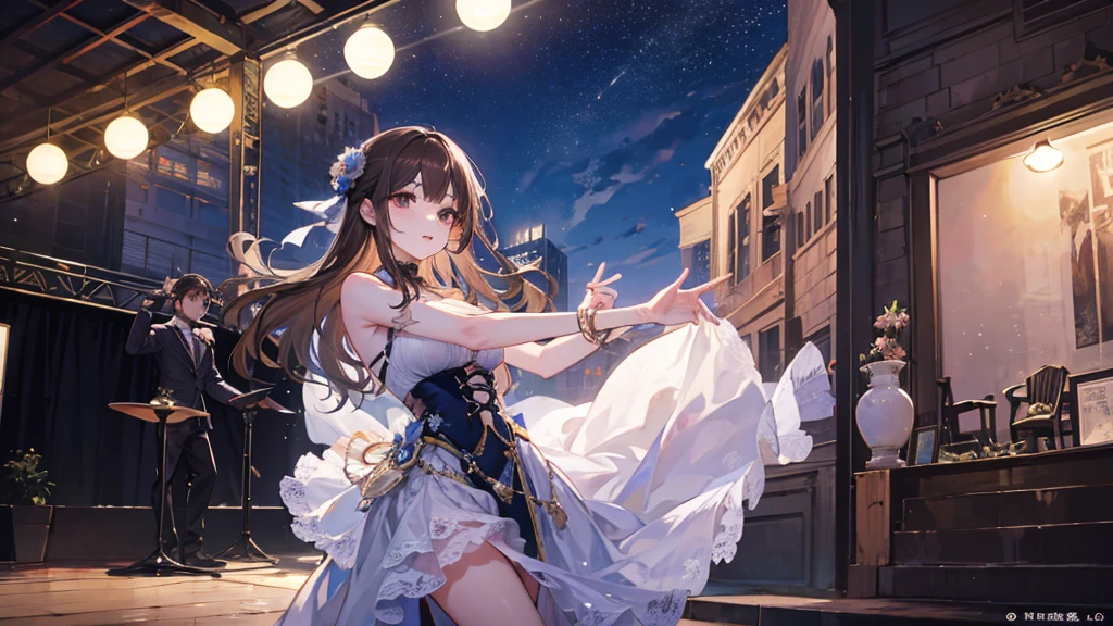 moon、Outdoor Stage、Dancer、dancer、high resolution、Beauty、Beauty、A Dancing Woman、20-year-old、Brown Hair、