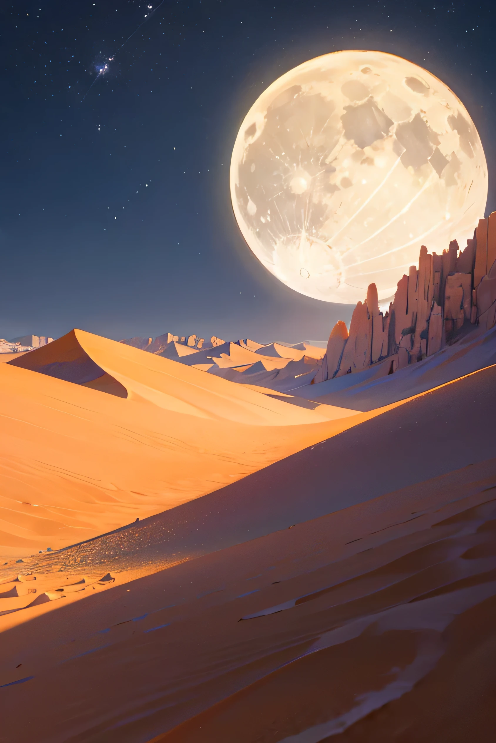 ((Landscape only))、Moon shining in the desert