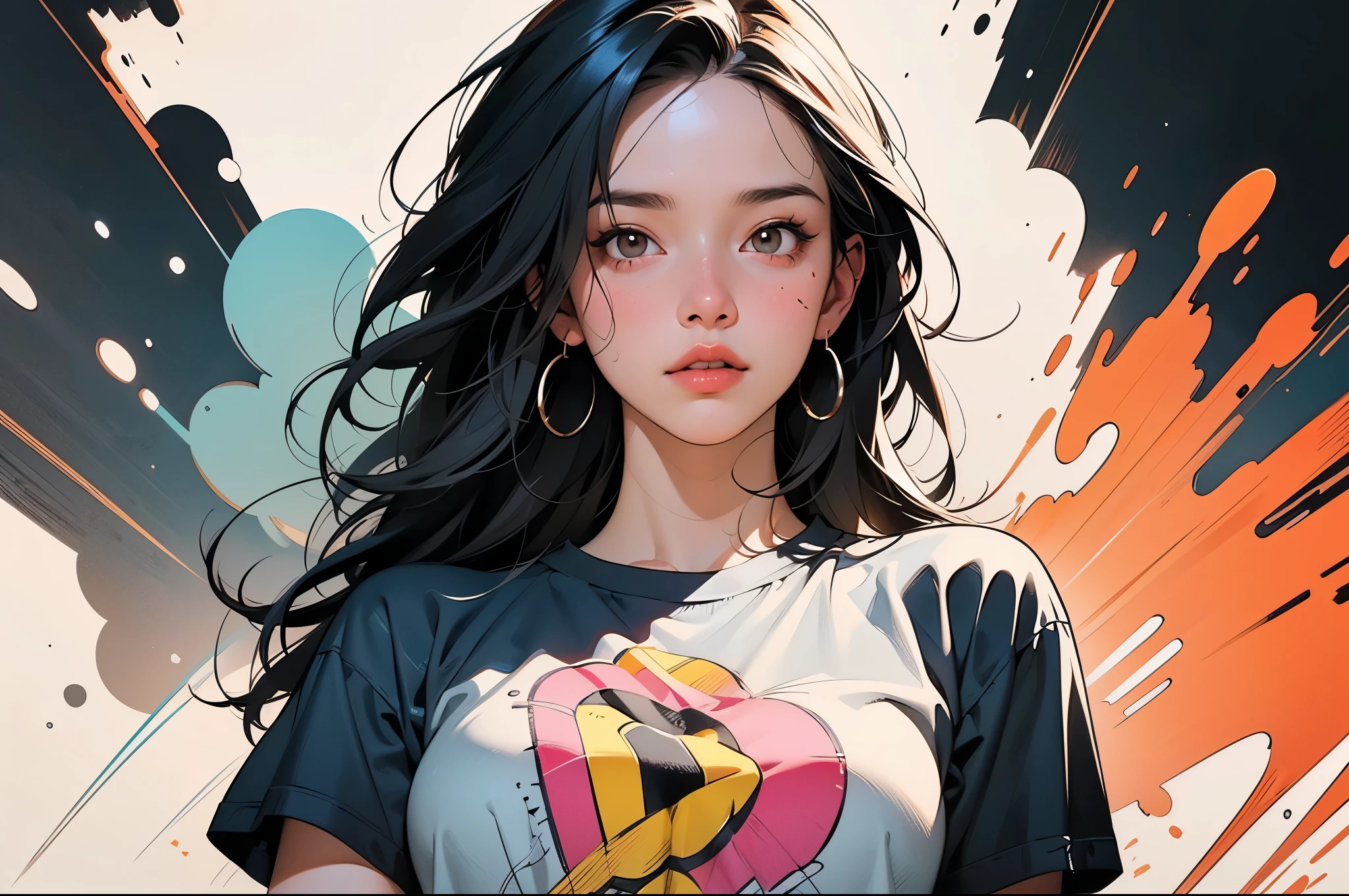a Plumeria drawing with a splatter background and spray paint effect, by Eugeniusz Zak, t-shirt, upper body centered, by Károly Lotz, pencil sketch, line art detailed art, by Reuben Tam, coloring book, masterfully detailed line art, line art, Greg Rutkowski