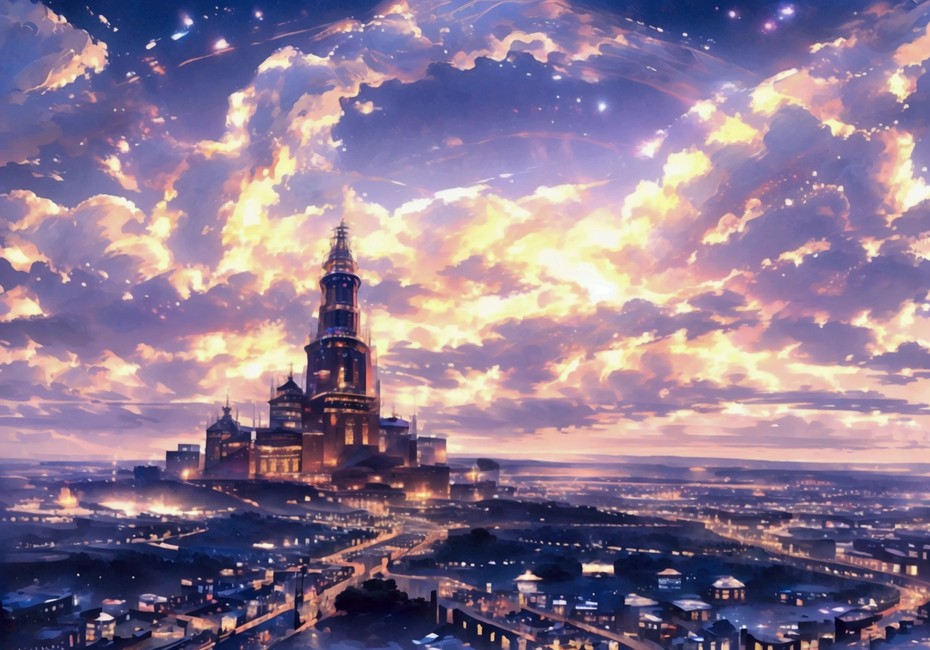 City、Spectacular views、take_photograph,((Highest quality)), (Very detailed), ((Very detailed)), (beautiful)、Sparkling、Shining、Legend