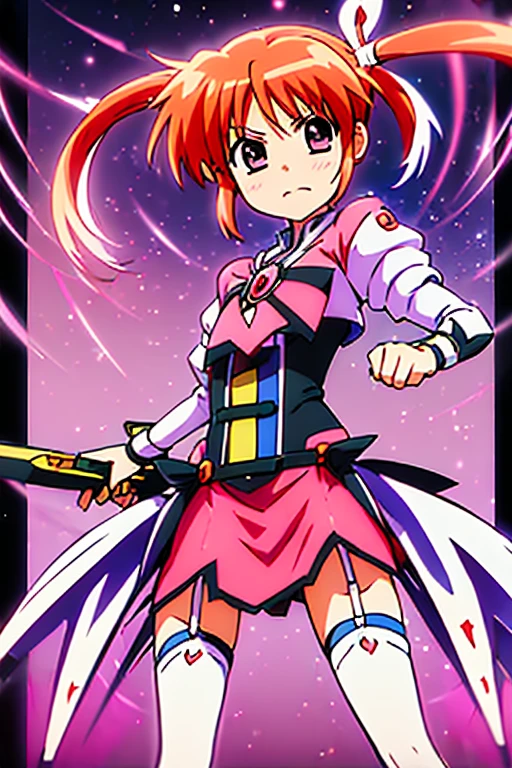(((Mahou Sensei Negima Costume)))、Demon Sword、garter belt、White ribbon、1girl