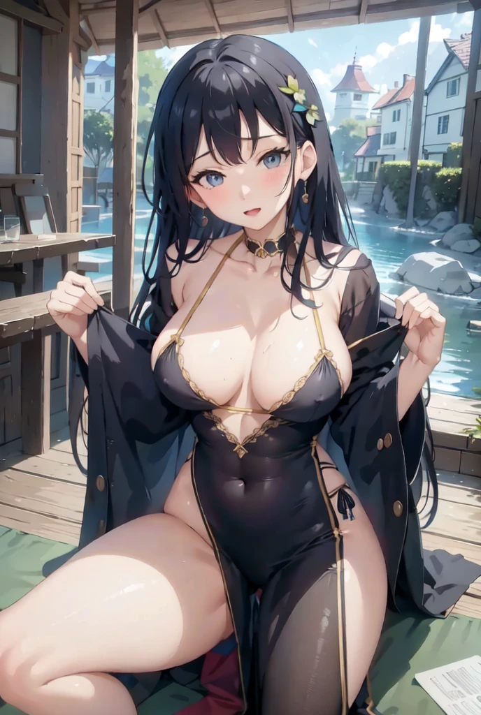 Lewd woman open legs, masterpiece, best quality,