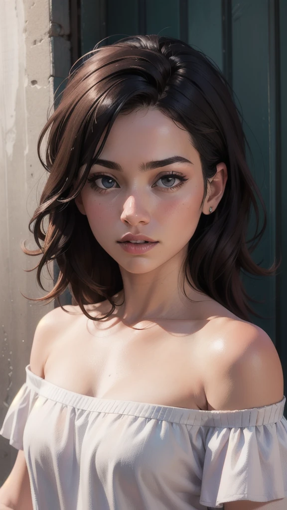 Best quality, masterpiece, ultra high res, (photorealistic:1.4), raw photo, 1girl, off shoulder