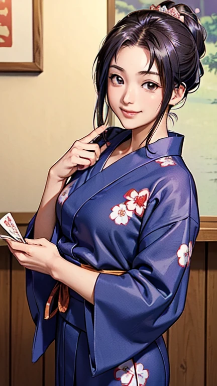 ((masterpiece)),((Ayako Katagiri)),((Katagiri Ayako)),((Mischievous Smile)),Anatomically perfect fingers,(((yukata))),(((Festivals))),(((A moment of summer)))