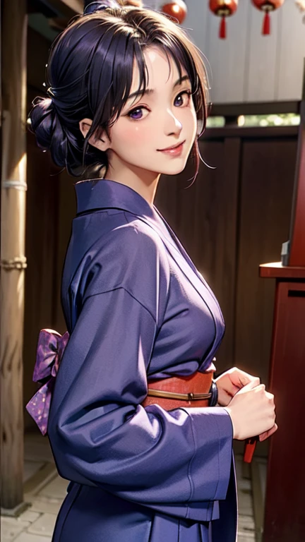 ((masterpiece)),((Ayako Katagiri)),((Katagiri Ayako)),((Mischievous Smile)),Anatomically perfect fingers,(((yukata))),(((Festivals))),(((shrine)))