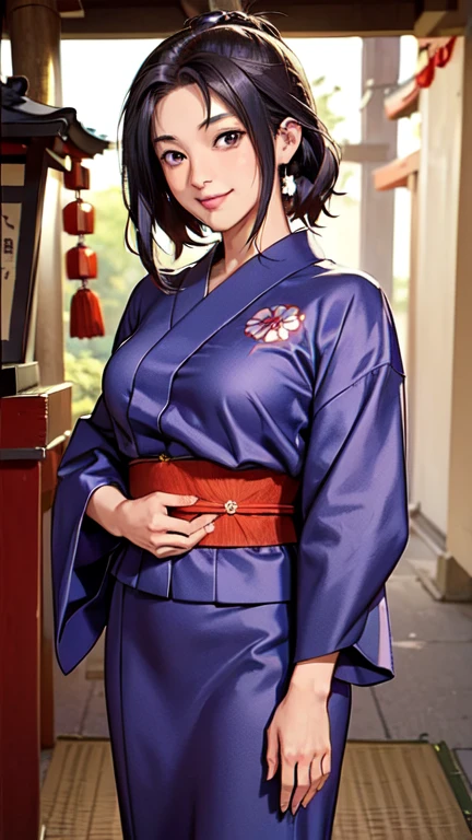 ((masterpiece)),((Ayako Katagiri)),((Katagiri Ayako)),((Mischievous Smile)),Anatomically perfect fingers,(((yukata))),(((Festivals))),(((shrine)))