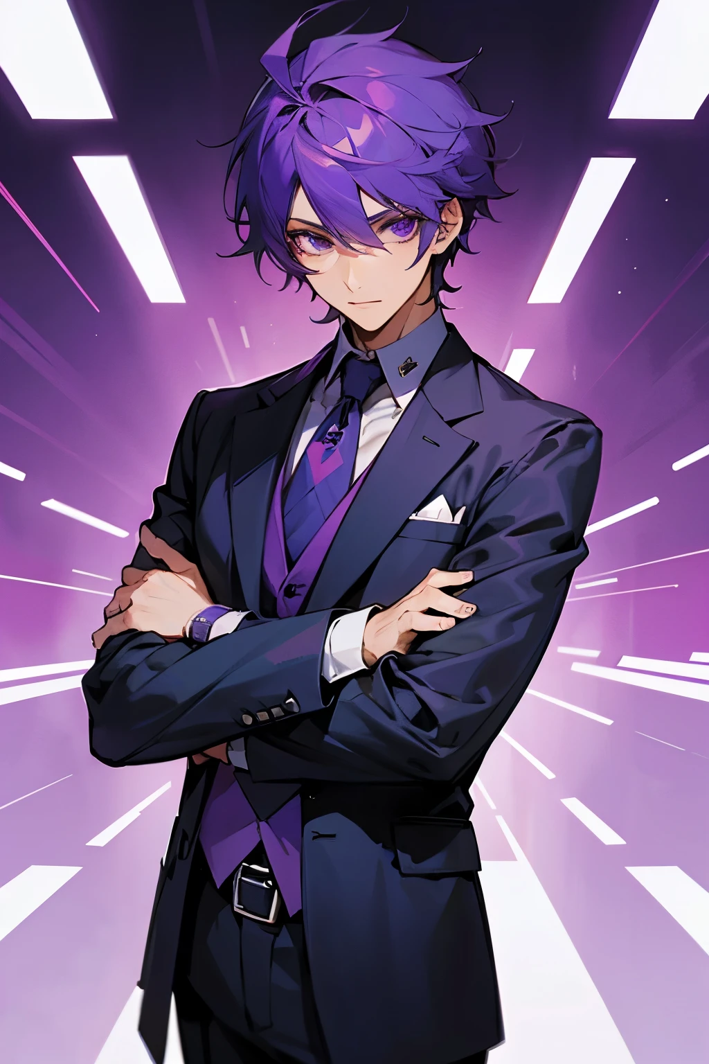 30th Generation,male,Theme color: purple,business suit