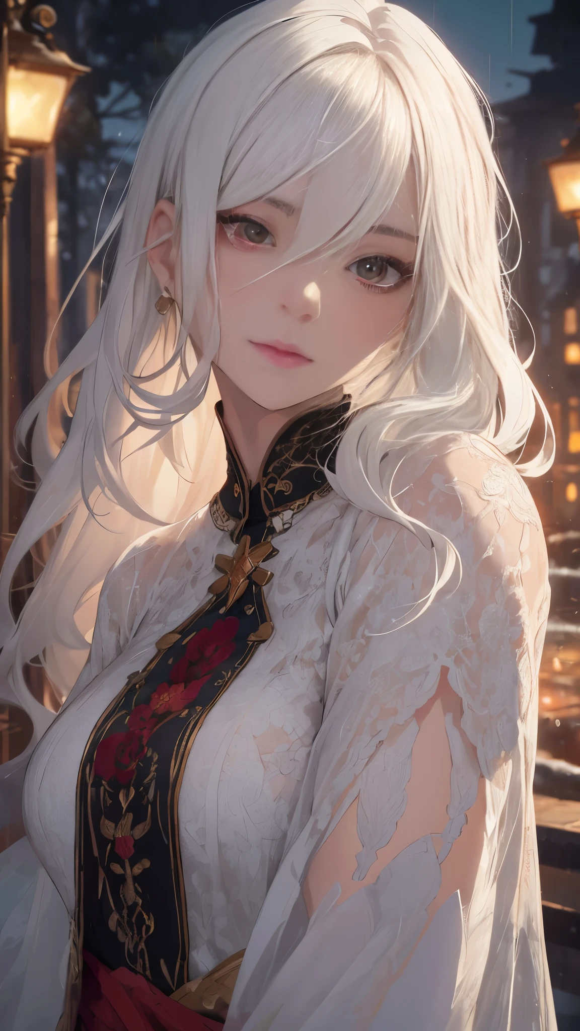 (8k, RAW Photos, highest quality, masterpiece:1.2), (Realistic, photo-Realistic:1.37)、Earrings, eyelash, pantyhose、セクシーな刺激的なsmile、 (Shiny skin:1.05)、Background Blur((Depth of written boundary))、、Long Hair、My hair is wavy、A 23-year-old Caucasian woman of unparalleled beauty、blue eyes、Dark Blonde、Hair is wavy、Long Hair、The ends of the hair are curled upwards、She is a fortune teller.、smile、She is wearing a black lace choker、Tarot Cards、A flurry of blossoms is occurring、background art nouveau(Malt Vert))