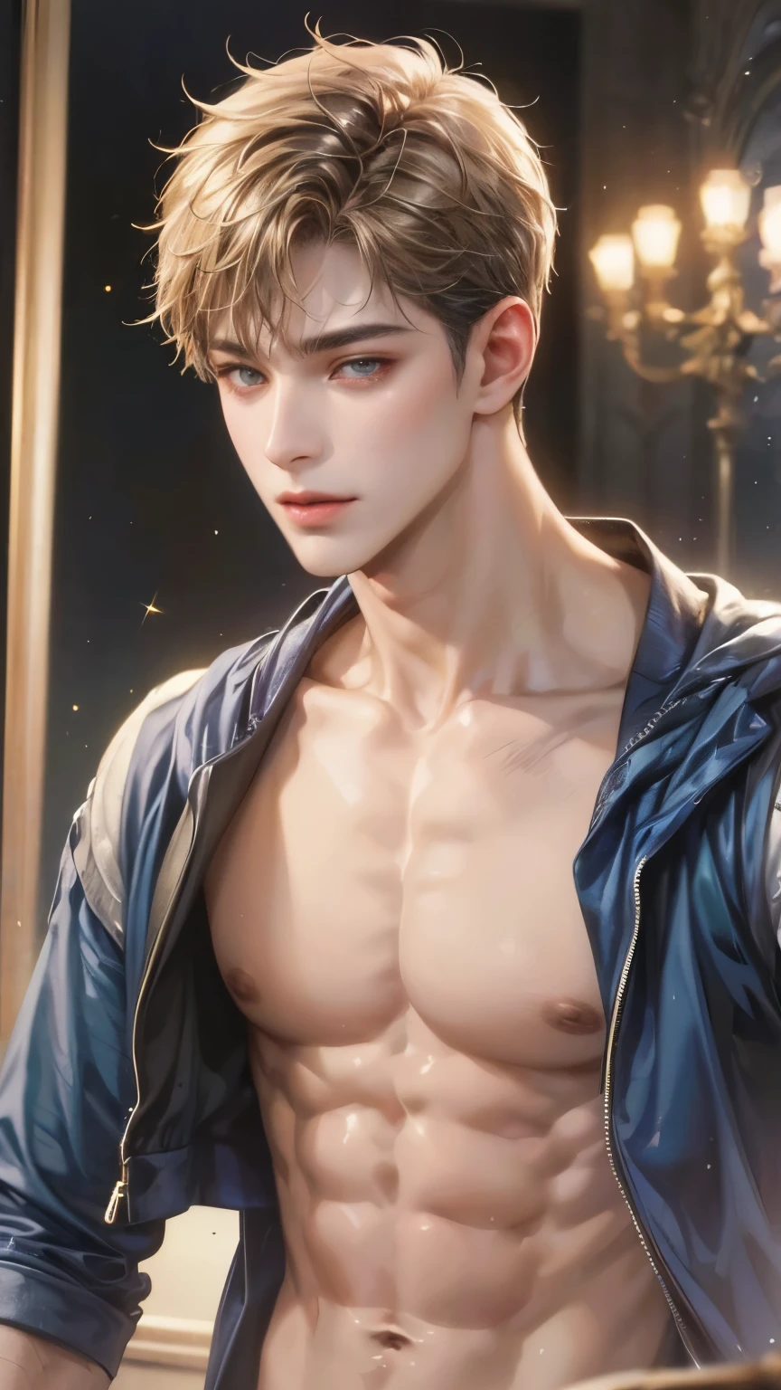 (masterpiece, top quality, best quality, official art, beautiful and aesthetic:1.2), boy, handsome, perfect details, highest detailed, (perfect face), glimmering eyes, shiny skin, HDR, extremely detailed surroundings, detailed background 