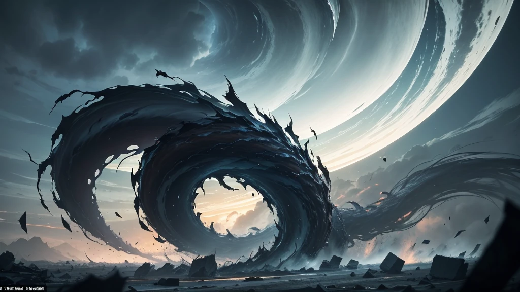 Tornado Beast: A swirling entity with a body resembling a twisting vortex of dark clouds, its limbs made of razor-sharp winds and debris.