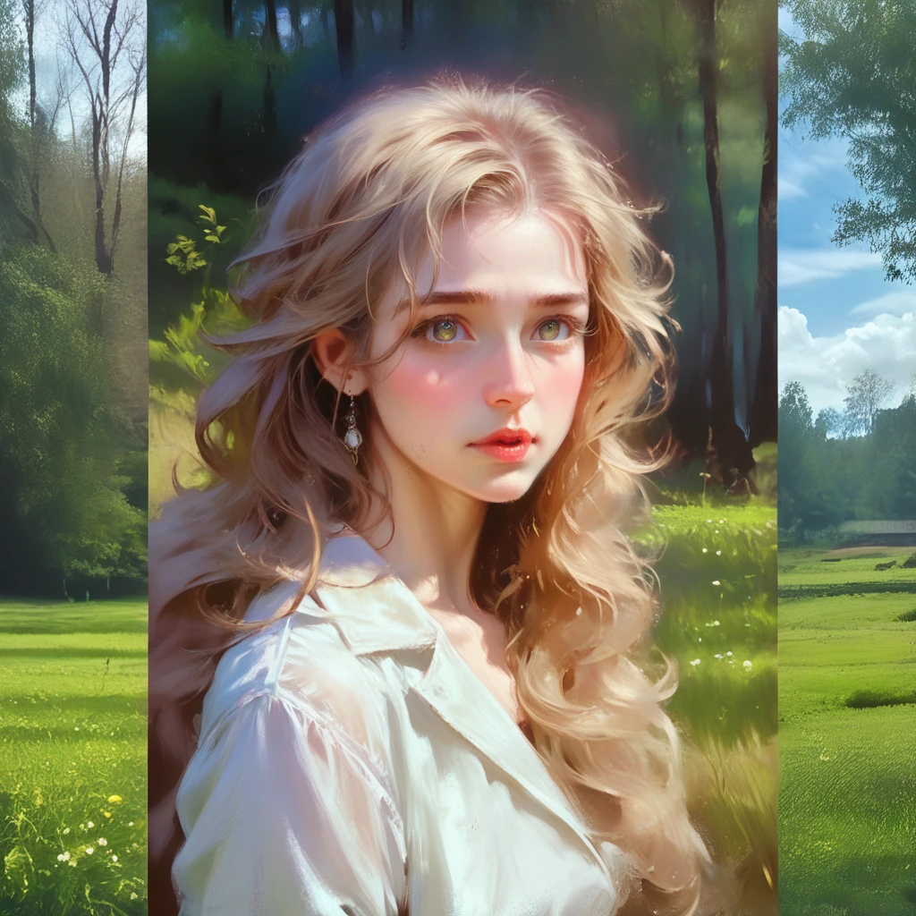 a massive green terraced fields, a colossal dragon soaring above, gazing down at a girl in the meadow, ultra-detailed, (best quality,4k,8k,highres,masterpiece:1.2),ultra-detailed,(realistic,photorealistic,photo-realistic:1.37),HDR,UHD,studio lighting,ultra-fine painting,sharp focus,physically-based rendering,extreme detail description,professional,vivid colors,bokeh,high fantasy,cinematic lighting,dramatic lighting,volumetric lighting,dramatic clouds,stunning vista,lush vegetation,iridescent dragon scales,girl with long flowing hair,beautiful detailed eyes,beautiful detailed lips,extremely detailed eyes and face,longeyelashes,serene expression