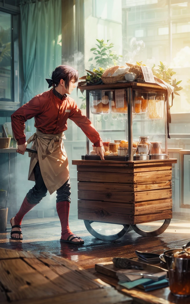A stunningly realistic depiction of Naruto and Hinata, both wearing casual clothes, leaning against each other in a cozy cafe. The sun is shining through the window, casting a warm glow over the scene. There's a sense of tiredness and relaxation on their faces, suggesting they had a late-night drinking session. On the table, there's a steaming hot coffee, with a couple of hangover remedies and a few empty glasses. The atmosphere is peaceful, with a subtle mix of laughter and cafe noises filling the air.