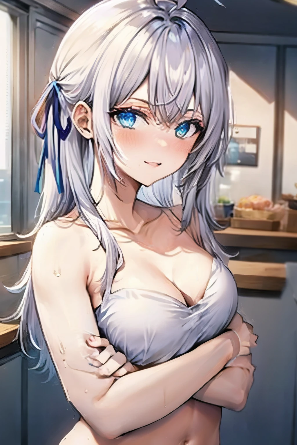 Exposed breasts