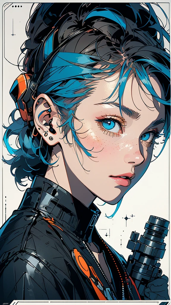 (((masterpiece, highest quality))),(((solo:1.2))),(((1girl:1.2))),32k wallpaper, very detailed, poster, vintage science fiction,(((((geometric cinematic movie poster))))), ((bauhaus)),(shape),(((abstract))),(mid century modern),(((((portfolio))))),(((((Close-up))))),(((((bust up))))),((((more various angle)))),((((highlight)))),((((heterochromia)))),(((complete. detailed face))),((((Extremely talented)))),(((((most complecated futristic machine))))),(Colorful color scheme),(((detailed unlimited complete equipment : headphone like a rail gun))),(((((Absolutely simple background))))),(((Texture for people : grunge))),