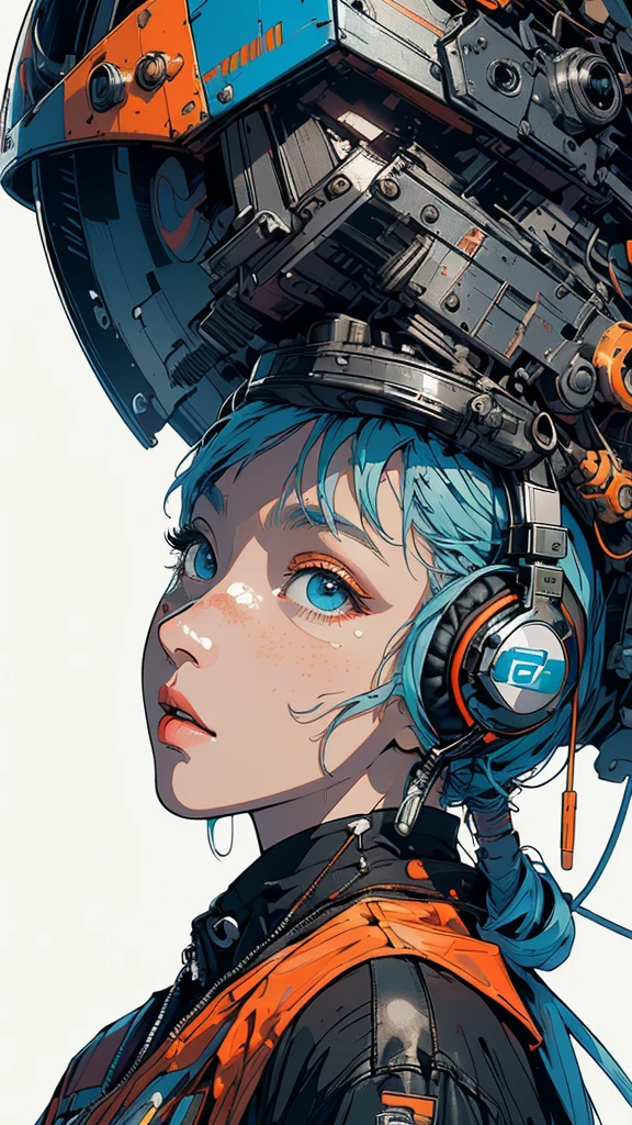 (((masterpiece, highest quality))),(((solo:1.2))),(((1girl:1.2))),32k wallpaper, very detailed, poster, vintage science fiction,(((((geometric cinematic movie poster))))), ((bauhaus)),(shape),(((abstract))),(mid century modern),(((((portfolio))))),(((((Close-up))))),(((((bust up))))),((((more various angle)))),((((highlight)))),((((heterochromia)))),(((complete. detailed face))),((((Extremely talented)))),(((((most complecated futristic machine))))),(Colorful color scheme),(((detailed unlimited complete equipment : headphone like a rail gun))),(((((Absolutely simple background))))),(((Texture for people : grunge))),