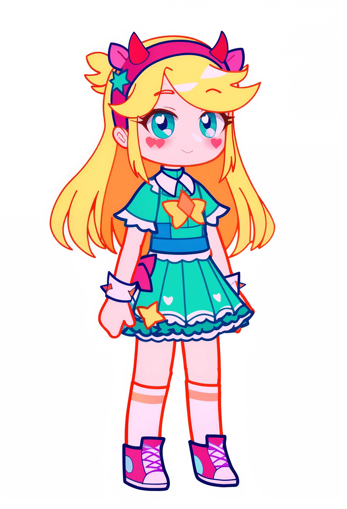 Gacha chibi,full body, star butterfly