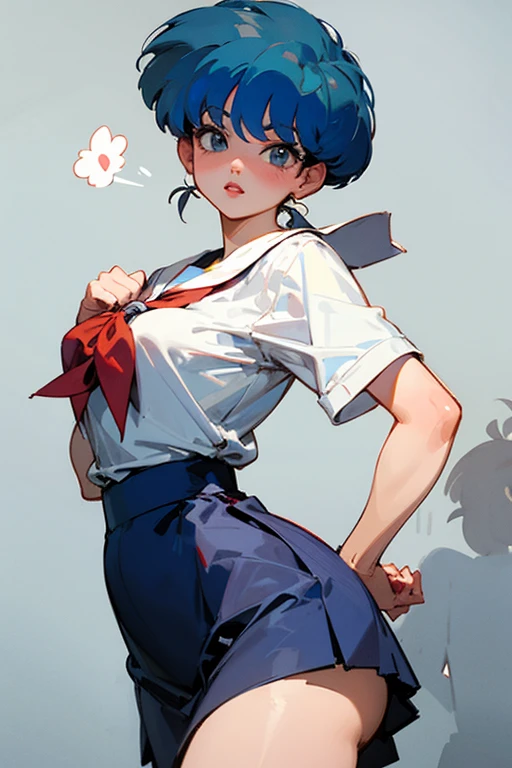 Shampoo fron Ranma 1/2 with sexy school dress