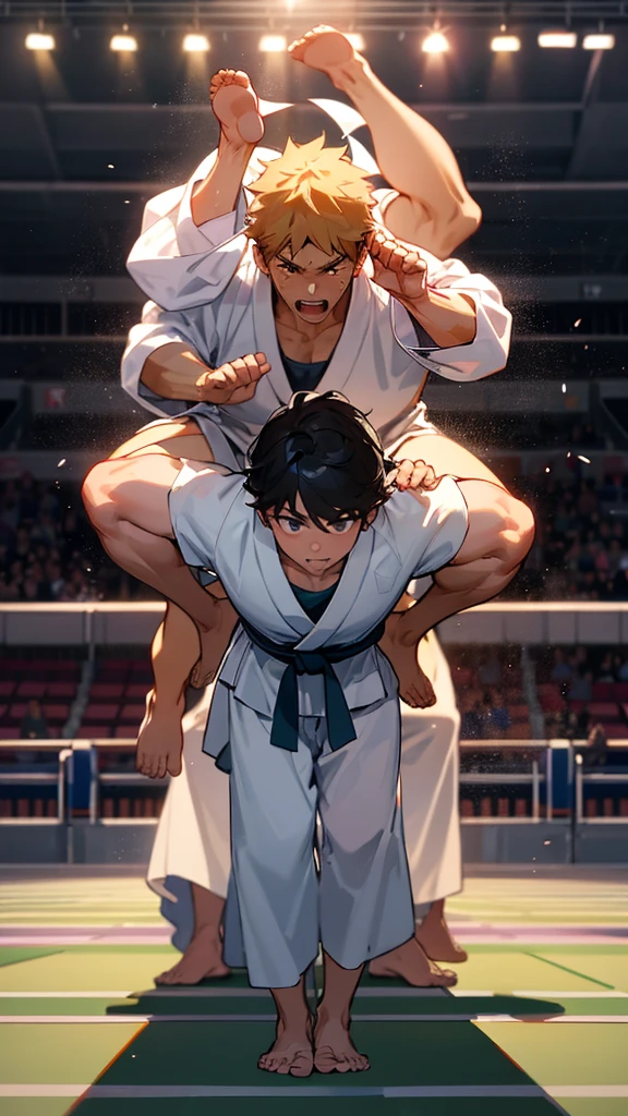 Judo matches at the Olympics。