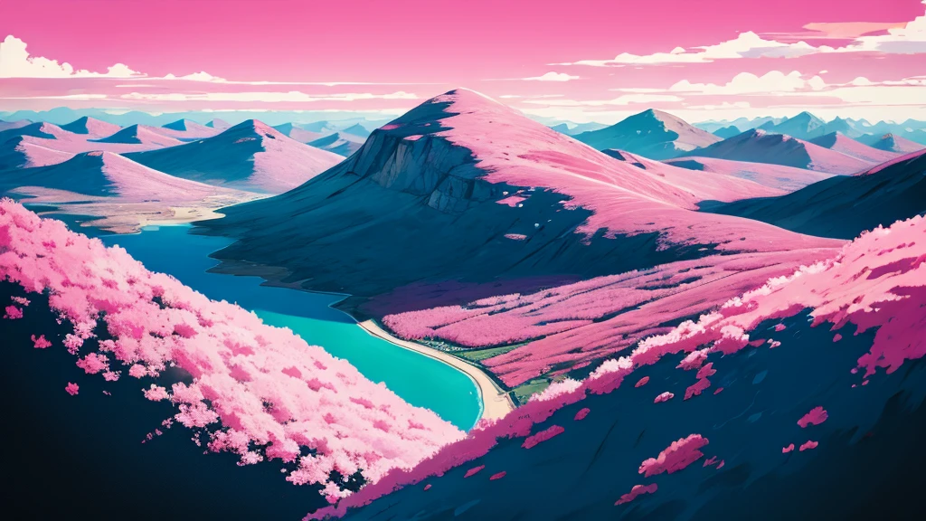 pink landscape.