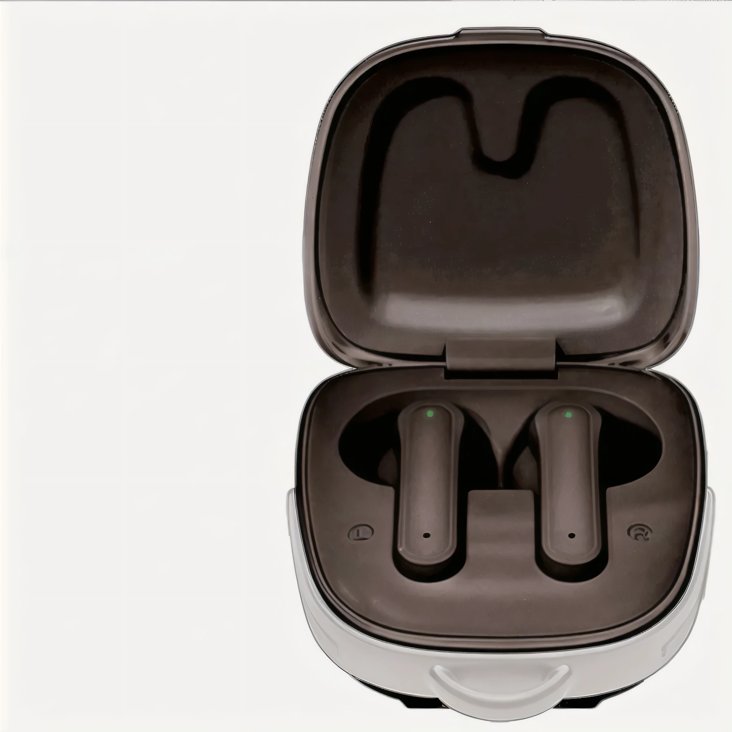 There is a box,There are two earphones inside, sothis, product photo, Full view, Earplugs, ?/5.0, ?/5.6, turkey, ?/2.5, ? / 2. 5, Front view, 🤬 🤮 💕 🎀, this, White background, Full front view