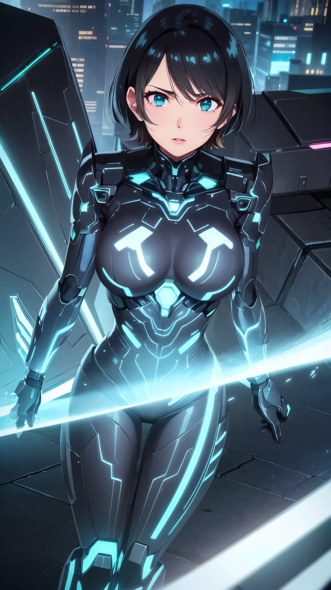 a girl in a futuristic city on cybertron, transformers autobot, beautiful detailed eyes, beautiful detailed lips, extremely detailed face and features, long eyelashes, intricate mechanical details, glowing cybernetic implants, holographic displays, advanced technology, neon-lit cityscape, chrome and steel architecture, dynamic camera angle, cinematic lighting, vibrant color palette, highly detailed, (best quality,4k,8k,highres,masterpiece:1.2),ultra-detailed,(realistic,photorealistic,photo-realistic:1.37)