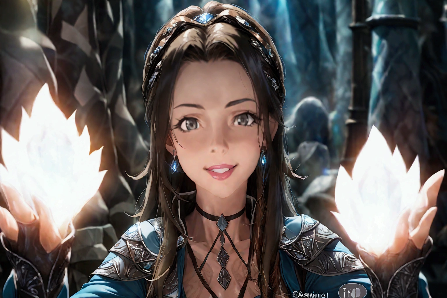 (masterpiece, Highest quality, Highest quality,Official Art, beautifully、uploadeded woman in stunning dress and stiletto heels with beautiful sparkling necklace and earrings standing on red carpet in Hollywood with smile and applause from crowd