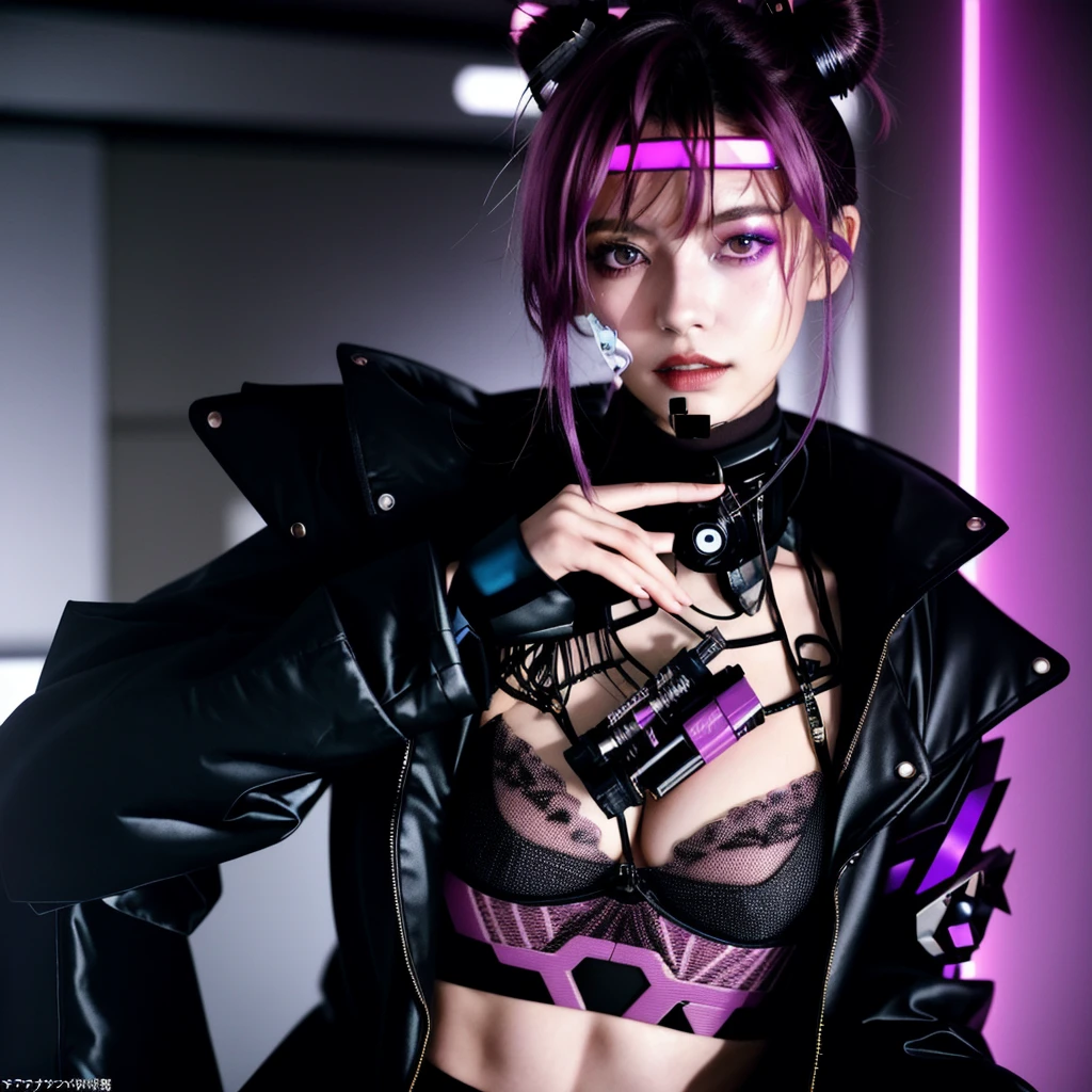 フェイスペイントをしたサイボーグのBeauty, whole body, cyber punk, Fashion Model, Beauty, Francis Bacon's painting style