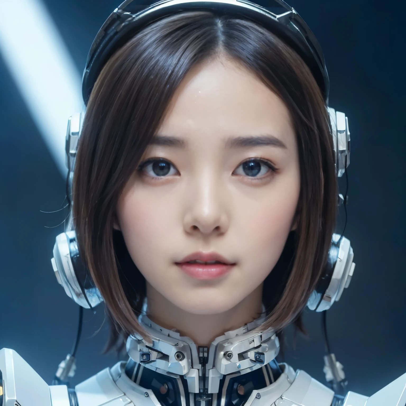 NSFW,((top-quality、8K、tmasterpiece:1.3))Wearing a silver-white mech,Girl with delicate face,The highest image quality,ultraclear,The facial features are delicate and clear,Armageddon,machine arm,exquisitedetails,(Camel Tou)、Mechanical pattern,cyber punk perssonage、Cyber City、the number、Century、thrones、()