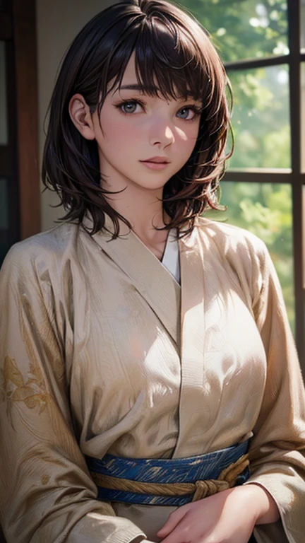 ((Highest quality)),(超High resolution),(Very detailed),(Detailed Description),((The best CG)),(masterpiece),Ultra-detailed art、(Highest quality、8k、32K、masterpiece)、(Realistic)、(Realistic:1.2)、(High resolution)、Very detailed、Very beautiful face and eyes、1 female、Tight waist、Delicate body、(Highest quality、Attention to detail、Rich skin detail)、(Highest quality、8k、Oil paints:1.2)、Very detailed、(Realistic、Realistic:1.37)、Bright colors、Beautiful Japanese Women、Detailed face、Smooth Skin、(masterpiece:1.2, Highest quality), (Realistic, photoRealistic:1.4), Beautiful illustrations, (Natural Side Lighting, Cinema Lighting), Depth of written boundary,