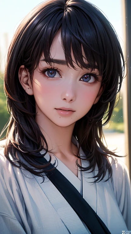 ((Highest quality)),(超High resolution),(Very detailed),(Detailed Description),((The best CG)),(masterpiece),Ultra-detailed art、(Highest quality、8k、32K、masterpiece)、(Realistic)、(Realistic:1.2)、(High resolution)、Very detailed、Very beautiful face and eyes、1 female、Tight waist、Delicate body、(Highest quality、Attention to detail、Rich skin detail)、(Highest quality、8k、Oil paints:1.2)、Very detailed、(Realistic、Realistic:1.37)、Bright colors、Beautiful Japanese Women、Detailed face、Smooth Skin、(masterpiece:1.2, Highest quality), (Realistic, photoRealistic:1.4), Beautiful illustrations, (Natural Side Lighting, Cinema Lighting), Depth of written boundary,