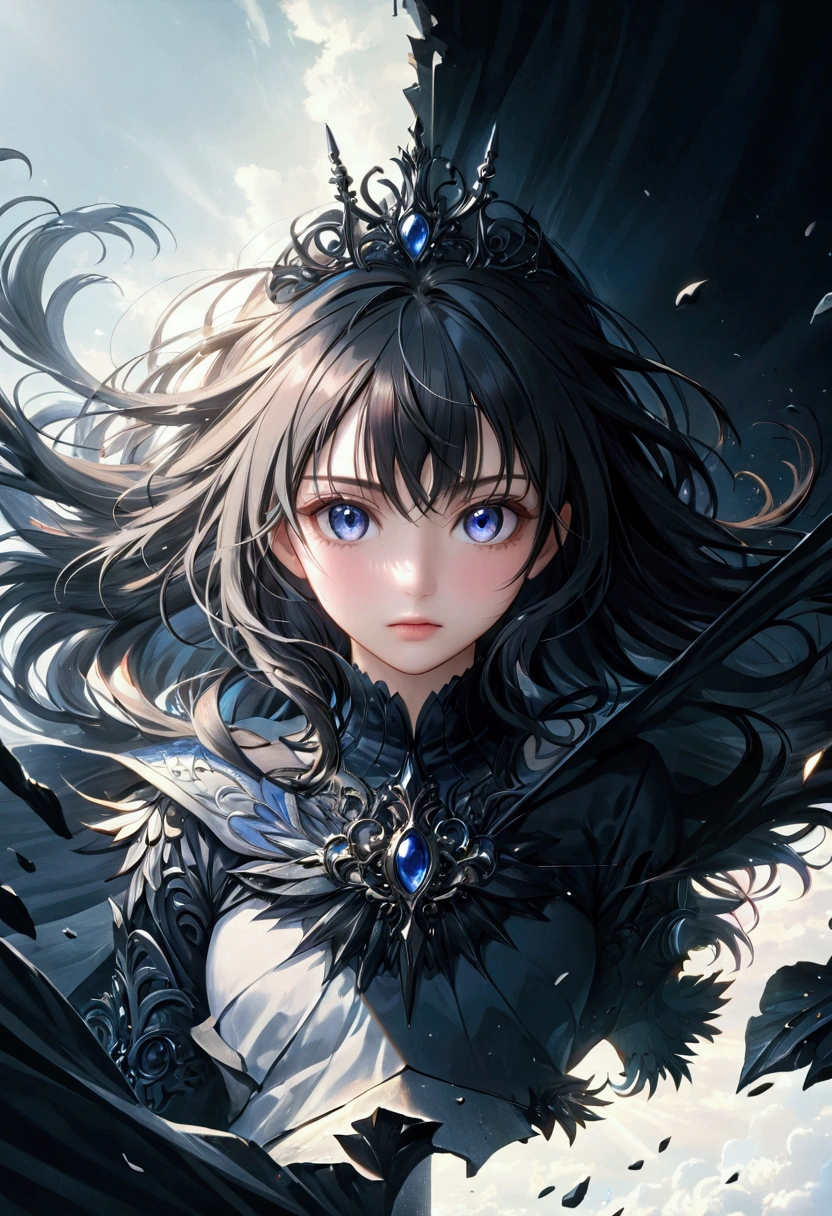 anime girl, 1girl, black hair, detailed digital anime art, anime epic artwork, detailed anime art, beautiful detailed eyes, beautiful detailed lips, extremely detailed eyes and face, long eyelashes, (best quality, 4k, 8k, highres, masterpiece:1.2), ultra-detailed, (realistic, photorealistic, photo-realistic:1.37), vibrant colors, cinematic lighting, dramatic lighting, high contrast, dynamic composition