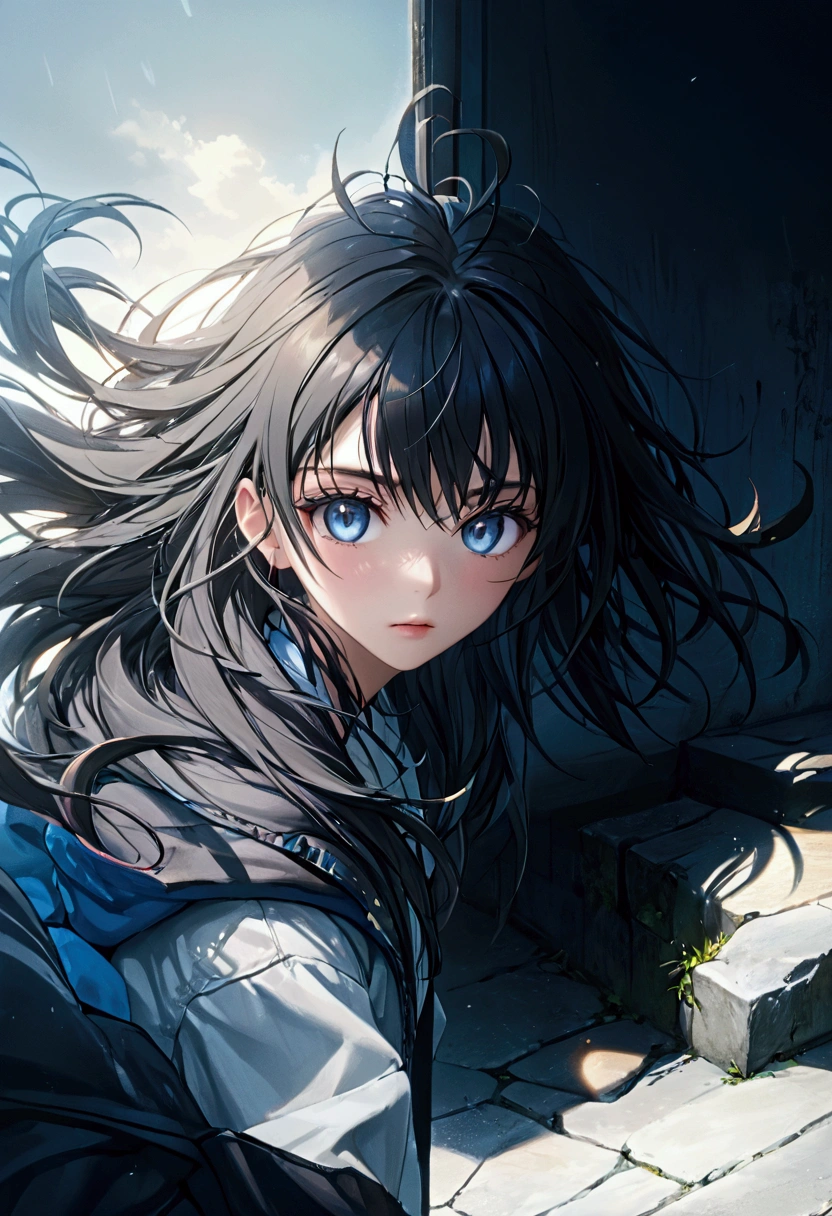 anime girl, 1girl, black hair, detailed digital anime art, anime epic artwork, detailed anime art, beautiful detailed eyes, beautiful detailed lips, extremely detailed eyes and face, long eyelashes, (best quality, 4k, 8k, highres, masterpiece:1.2), ultra-detailed, (realistic, photorealistic, photo-realistic:1.37), vibrant colors, cinematic lighting, dramatic lighting, high contrast, dynamic composition