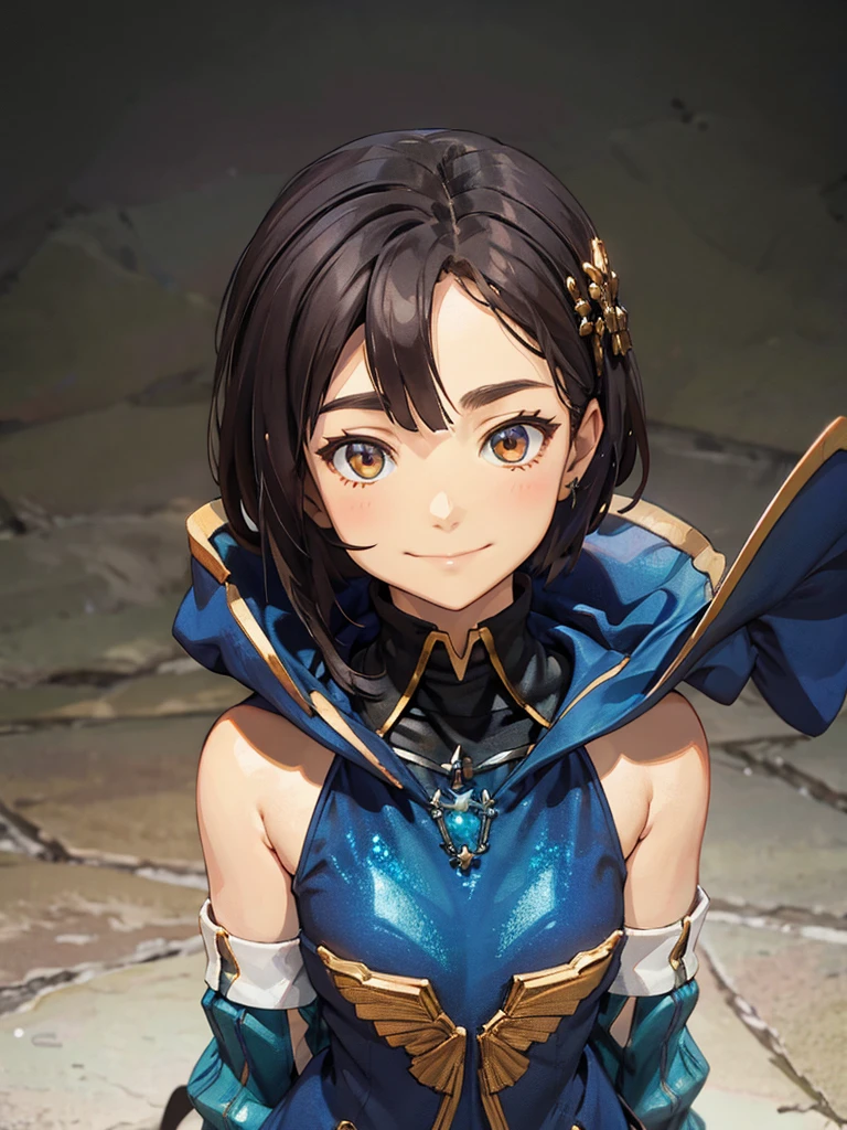 Brat, ((masterpiece)), High resolution, 10 years old、girl、 Brown Hair、Short Bob、((smile、Grin))、Embarrassed face、Sweating all over the body、Bright Blue Eyes、smile、((Grin))、Earrings、Disturbed、Light、Motion Blur、Simple armor、a man's penis、Cum in a woman&#39;s mouth、Mouth filled with cum、lump of semen