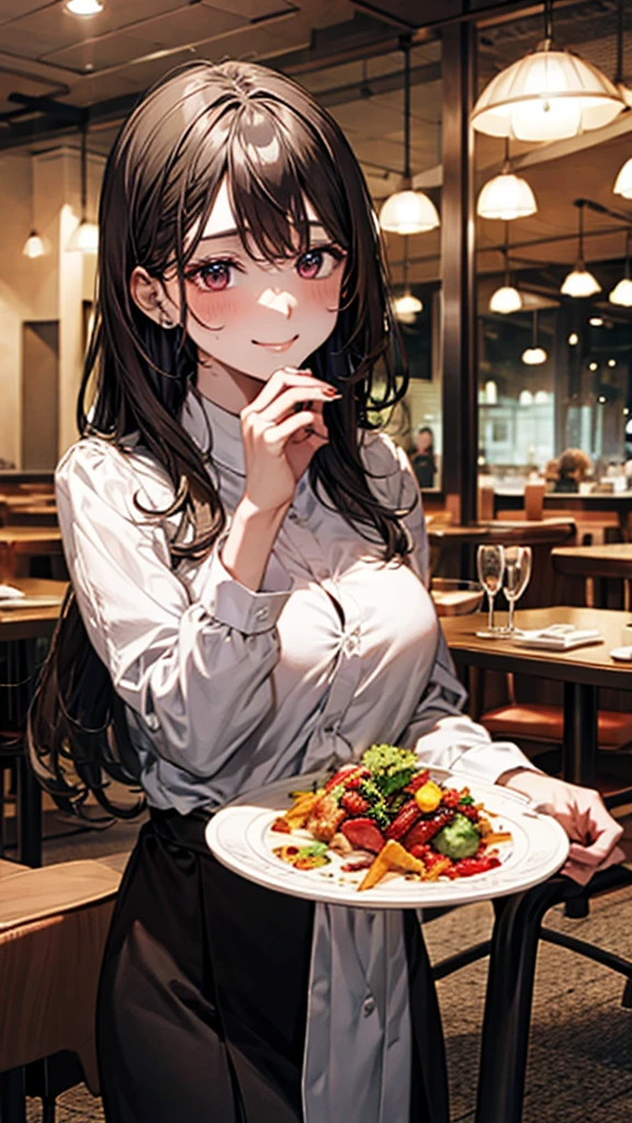 Woman eat at resturant