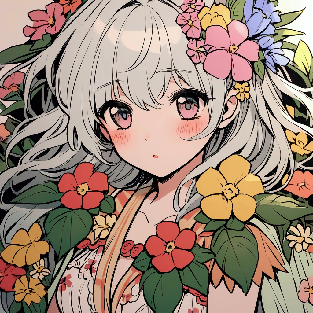 flower　station　woman　summer　Nostalgic　painful　