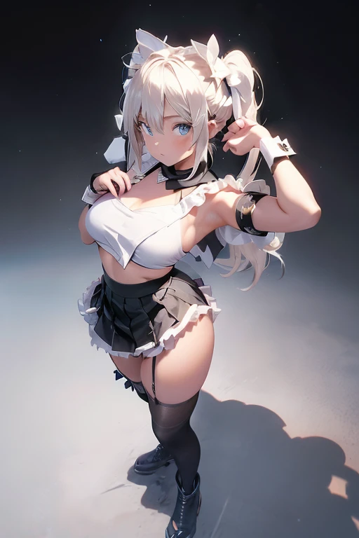 (BESTquality),(Super Resolution),(delicate),(anime),(High twin tail hair:1.5),(White knee socks:1.3),(whole body:1.3),(angle from below),(Cute smile:1.3),((Belly button exposed)),(Pink Panties:1.3),(Skirt lift:1.5),(Cute Supermodel:1.2),(garter belt:1.2),(A lovely idol:1.2),(Beautiful ass:1.2),(Pink Panties:1.2),(wideopenlegs:1.3),(｛　Elbe:1.3　｝),(Open your feet wide:1.5),(Cute Face:1.2)