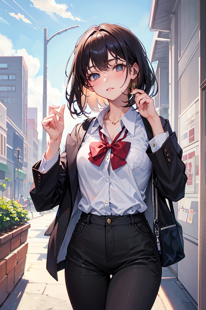 Adult woman  at school 