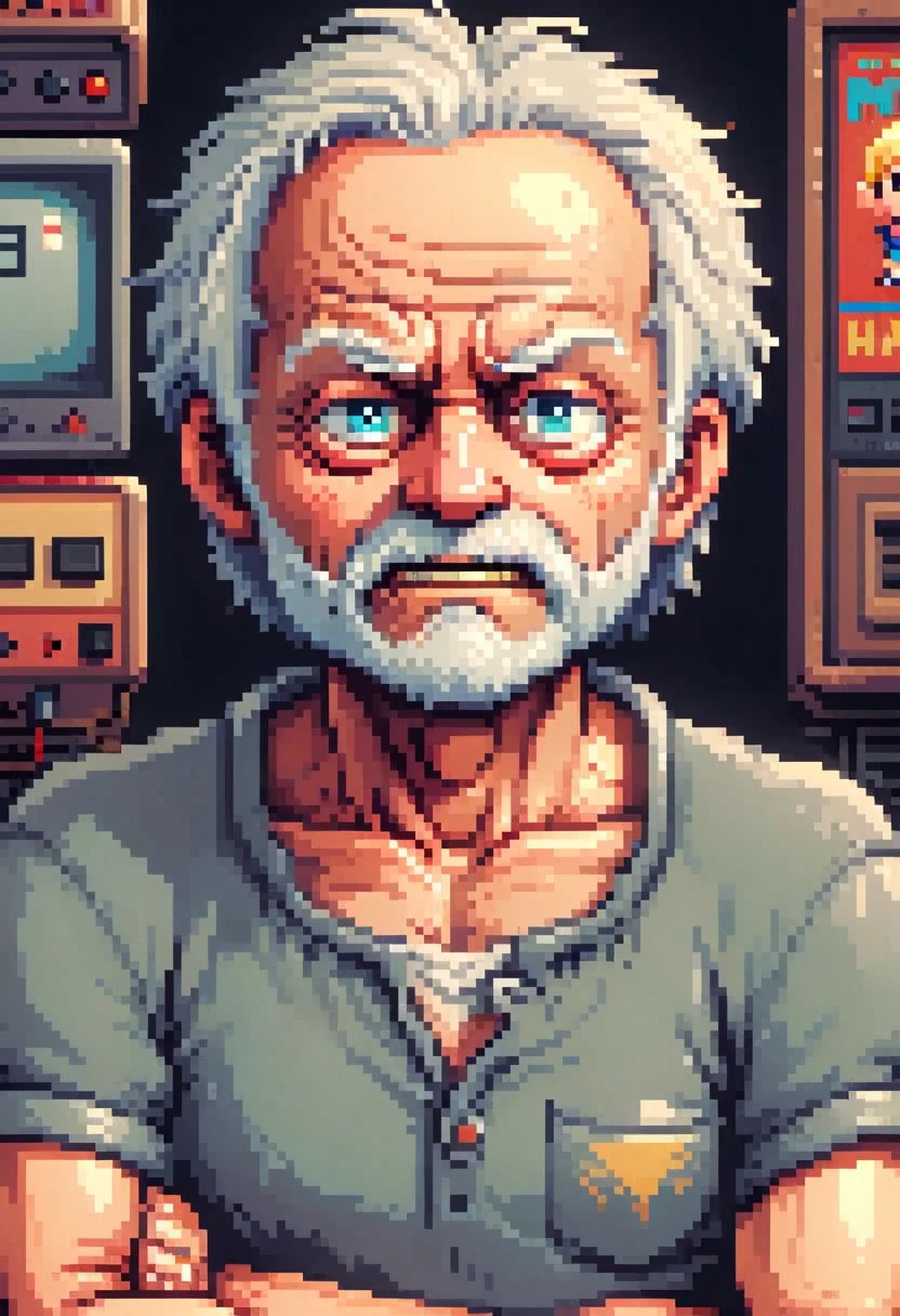 Hide the pain Harold, Retro game, Retro-style characters, 2d view, picture from the side, smile,