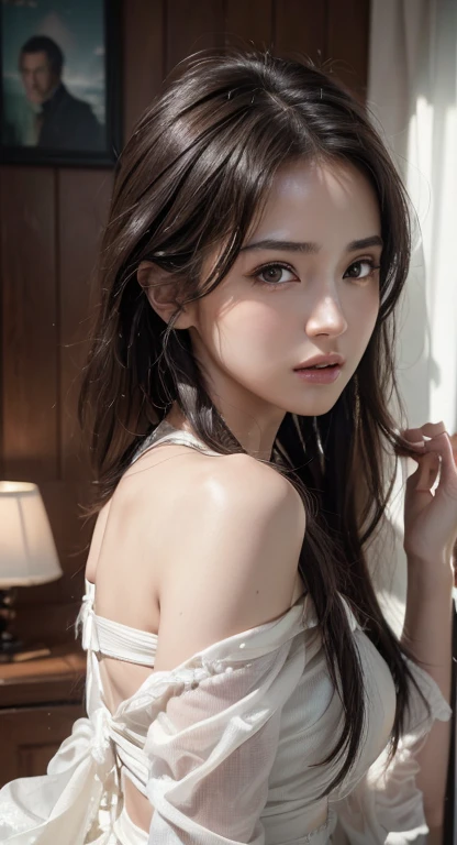 (As it is:1.4),((16K, masterpiece, RAW Photos, Highest quality,Ultra-high resolution, Realistic, Highly detailed CG integrated in 16K)), 8k, diamond, wallpaper, Written boundary depth,Beautiful Face:1.4. Cinematic Light,Beautiful Face,(Detailed face),Slender and pretty woman:1.4,Beautiful back