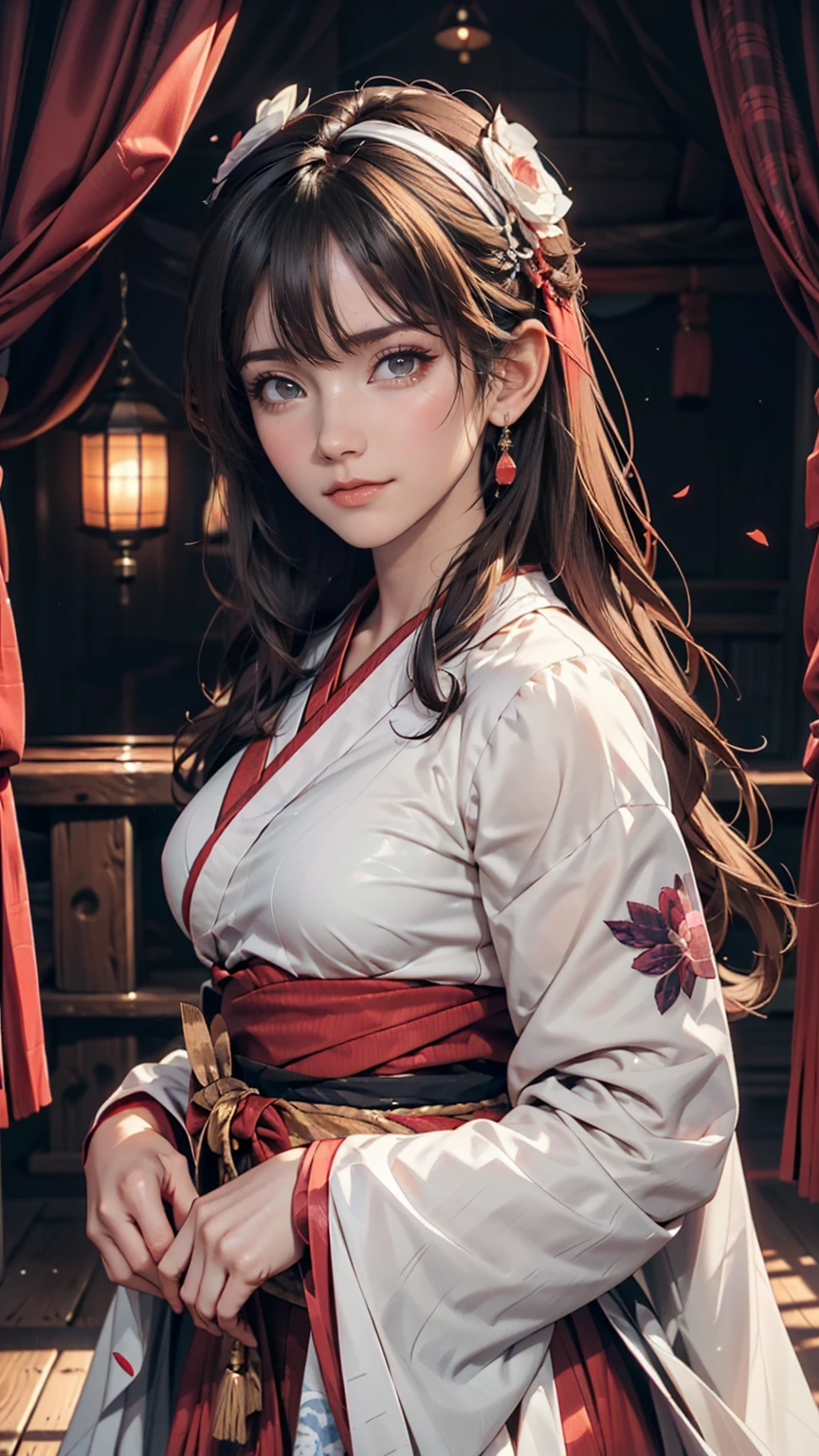 (1 girl:1.2), alone, Hime Cut,Traditional clothing of Japan, Red eyes,cartoon style, Joe Fenton, Expressionless black and white photo, camp, Undeserved, Bite, envy, Gust (Lovecraft),Calm, A kind smile, Wayne Barlow,, in gochuumon wa usagi desu ka? style, nostalgic