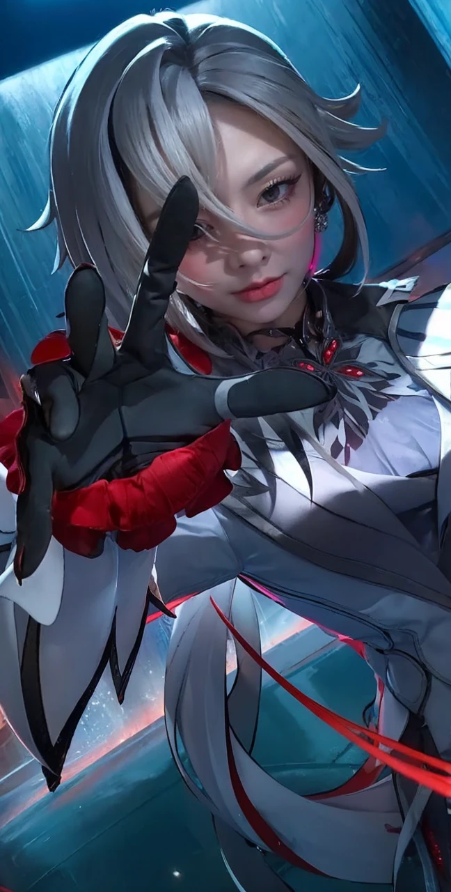 masterpiece, best quality,, 1girl, (colorful),(finely detailed beautiful eyes and detailed face),cinematic lighting,bust shot,extremely detailed CG unity 8k wallpaper,white hair,solo,smile,intricate skirt,((flying petal)),(Flowery meadow), sky, cloudy_sky, building, moonlight, moon, night, (dark theme:1.3), light, fantasy,