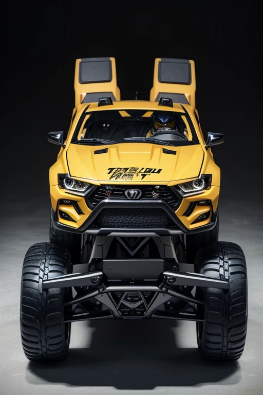 Make a dark yellow transformers decepticon furry fox car with fox vinyl with fox decal with hot wheels furry fox fur details