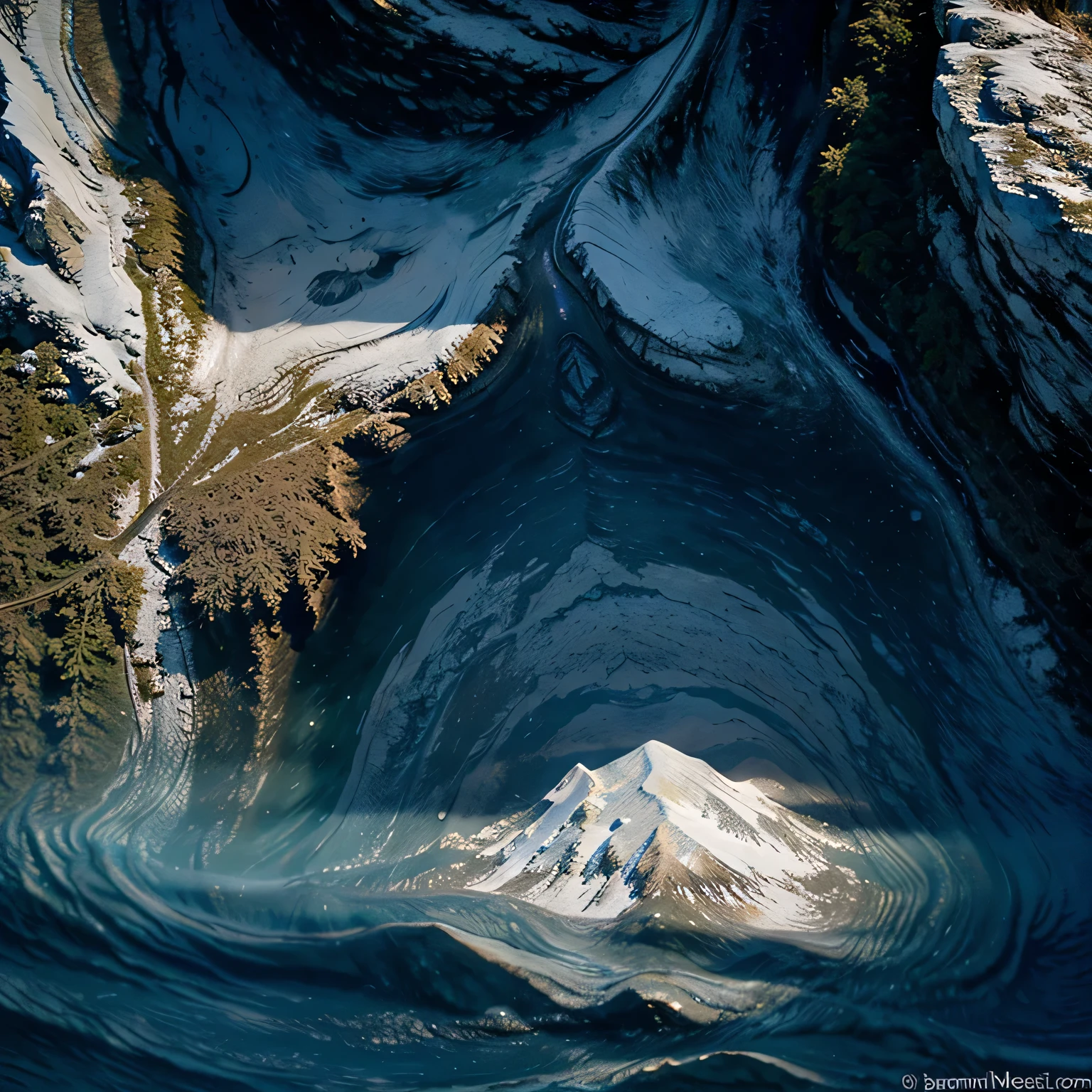 Images of embodiment and art,Mountains and rivers,Tsunami,glacier,reality。Himalayas,the river is crystal clear