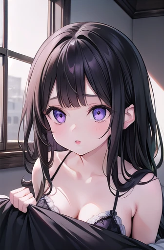 (masterpiece、Highest quality、Very detailed))、one person's、Improve、Black Hair、Long Hair、Wavy Hair、Grey Eyes、Wicked Smile、((Grin))、((Lots of earrings))、Very large breasts、((White collared shirt))、A bow tie、((Micro Mini Skirt))、Cowboy Shot、peace sign、Classroom Background