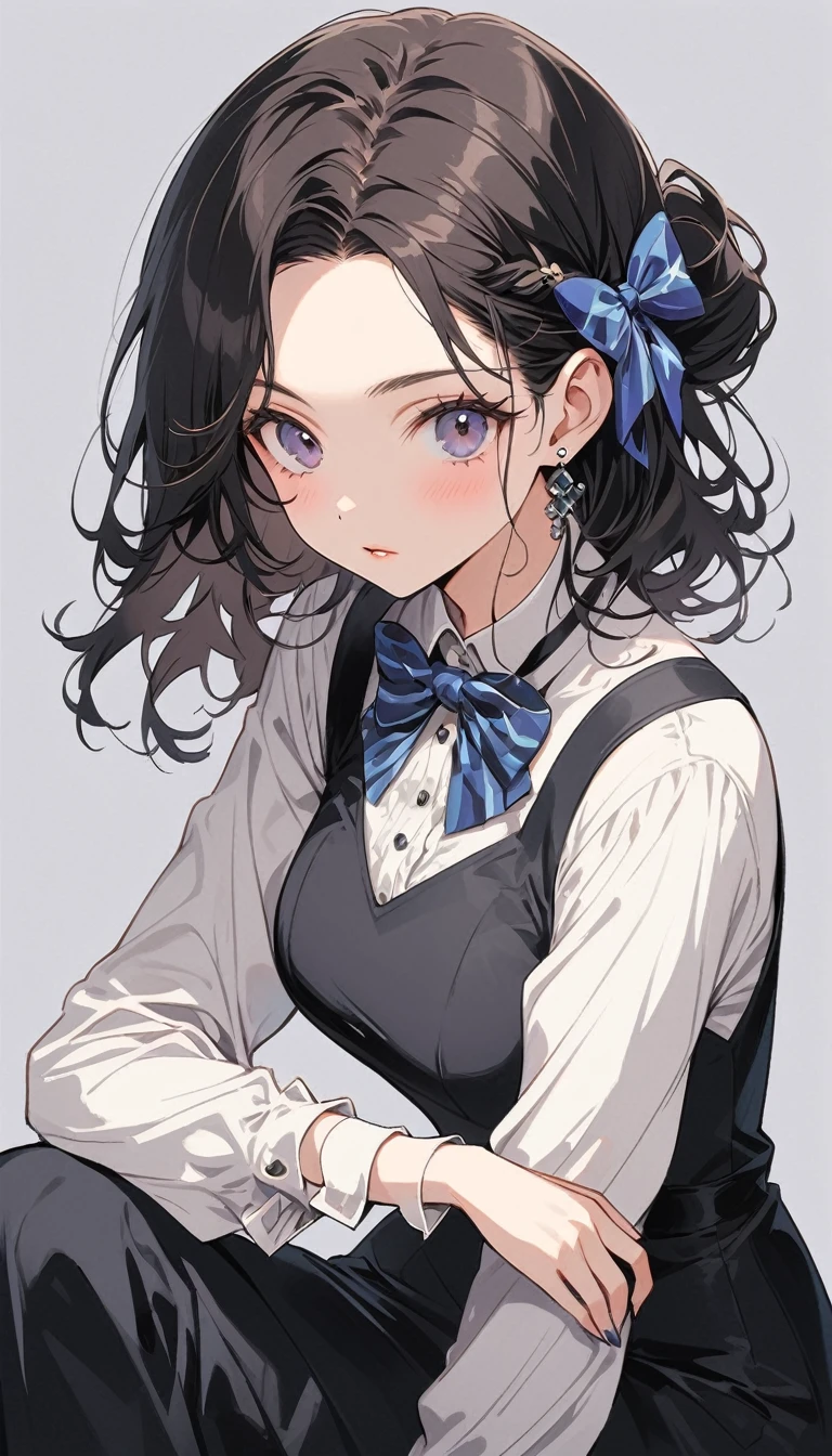 (Highest quality、masterpiece、High resolution、detailed)Flat Style、(detailedな目、Beautiful Face), One girl,
break
//Fashion Vintage Chic,
Get retro vibes with a vintage chic outfit complete with bow tie and suspenders, Start with a tailored vest or waistcoat in a classic color like black., Navy blue, or charcoal grey, Pair with high-waisted pants or a pencil skirt for a sophisticated silhouette.。, Pair a crisp white button-down shirt with a colorful bow tie、Your individuality stands out。,
break
Layer on a pair of matching suspenders for a stylish and functional touch, Complete the ensemble with polished oxfords or loafers.、Wear your hair in soft waves or a sleek updo。, This vintage-inspired costume、Perfect for theme parties and cosplay events。, It embodies the timeless elegance of old Hollywood glamour.,
break