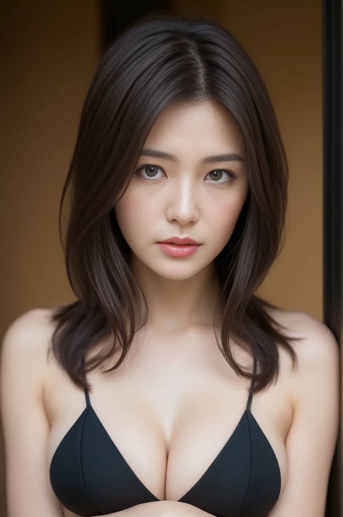 ((Best quality, 8k, Masterpiece :1.3)), Sharp focus :1.2, A pretty woman with perfect figure :1.4, Slender abs :1.2, ((Dark brown hair, Big breasts :1.2)), (Natural light, City street:1.1), Highly detailed face and skin texture, Detailed eyes, Double eyelid