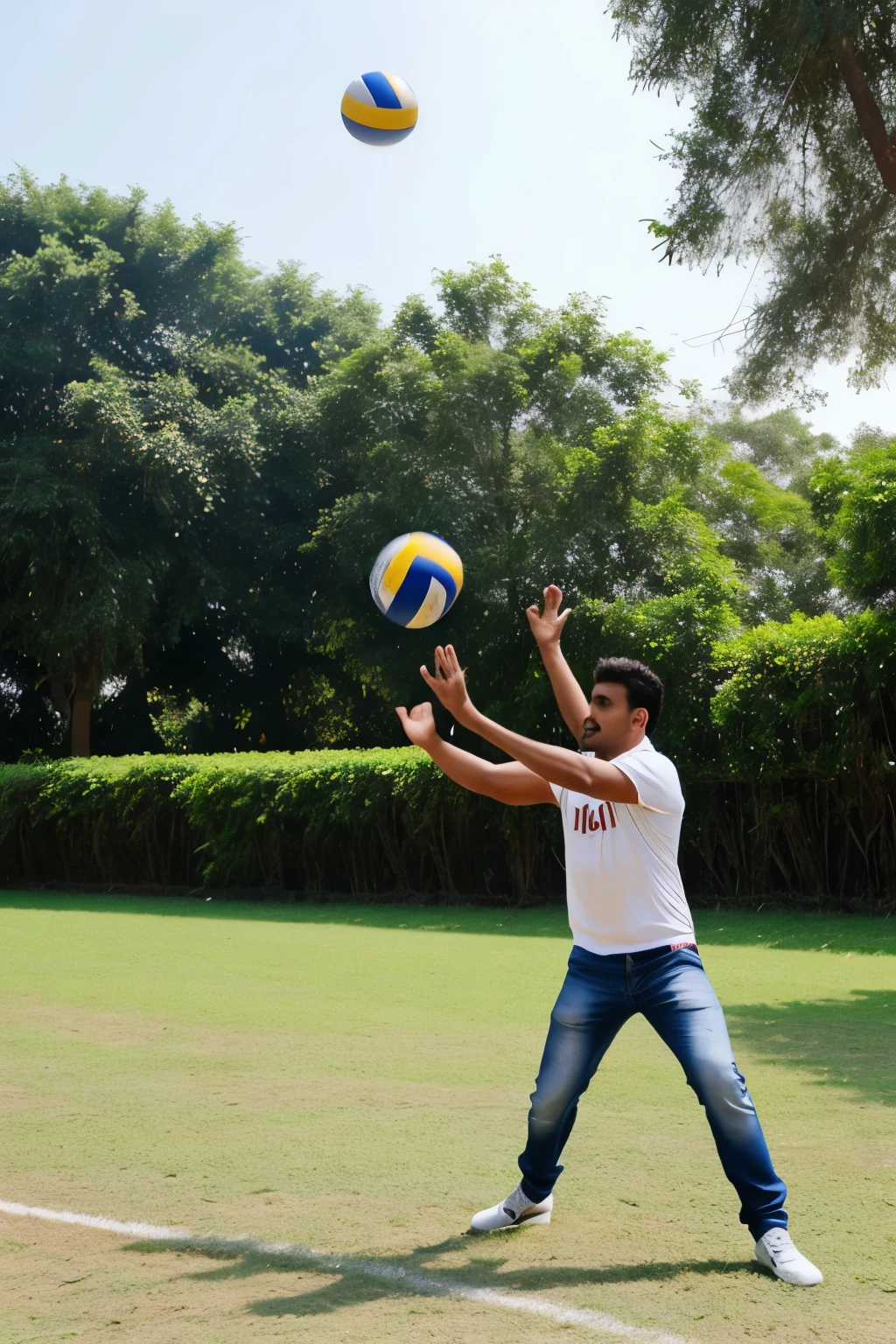 Volleyball throw in basket in Khiladi in man