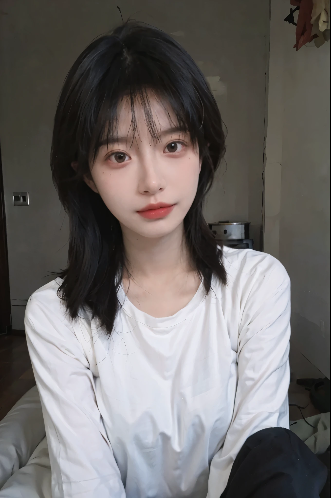 Best quality,masterpiece,Ultra-high resolution,(Photo Realism:1.4),girl,Sexy,cute,,(shirt:1.2),(Big breasts:1.3),(Upper body:1.4)