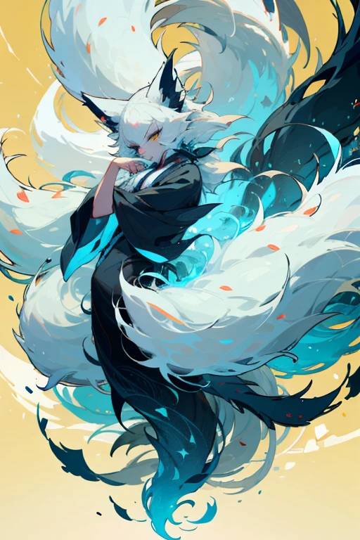 Nine-Tailed Fox, Yellow background